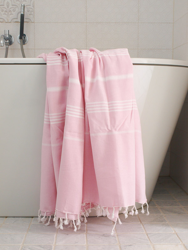 hammam towel pink/white
